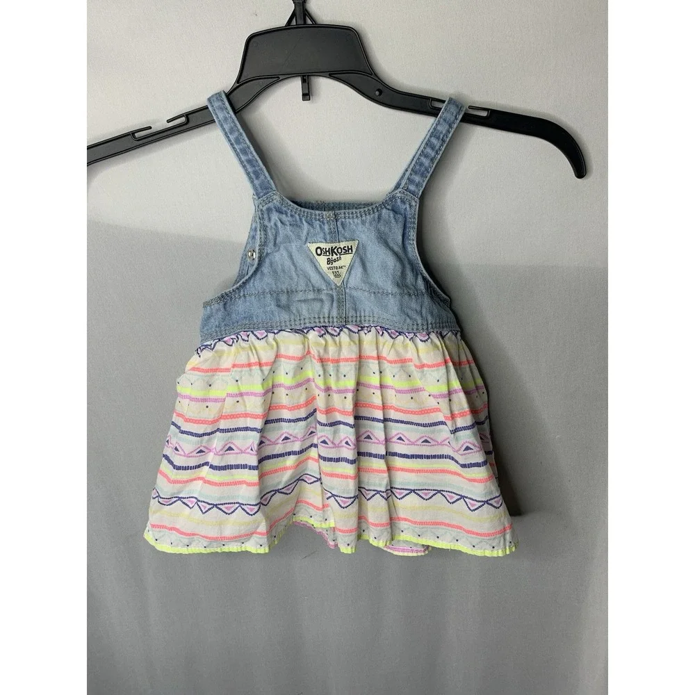Baby Girls 9 Month Oshkosh Bgosh Vest‎ Bak Dress Overall Jumper Multicolor